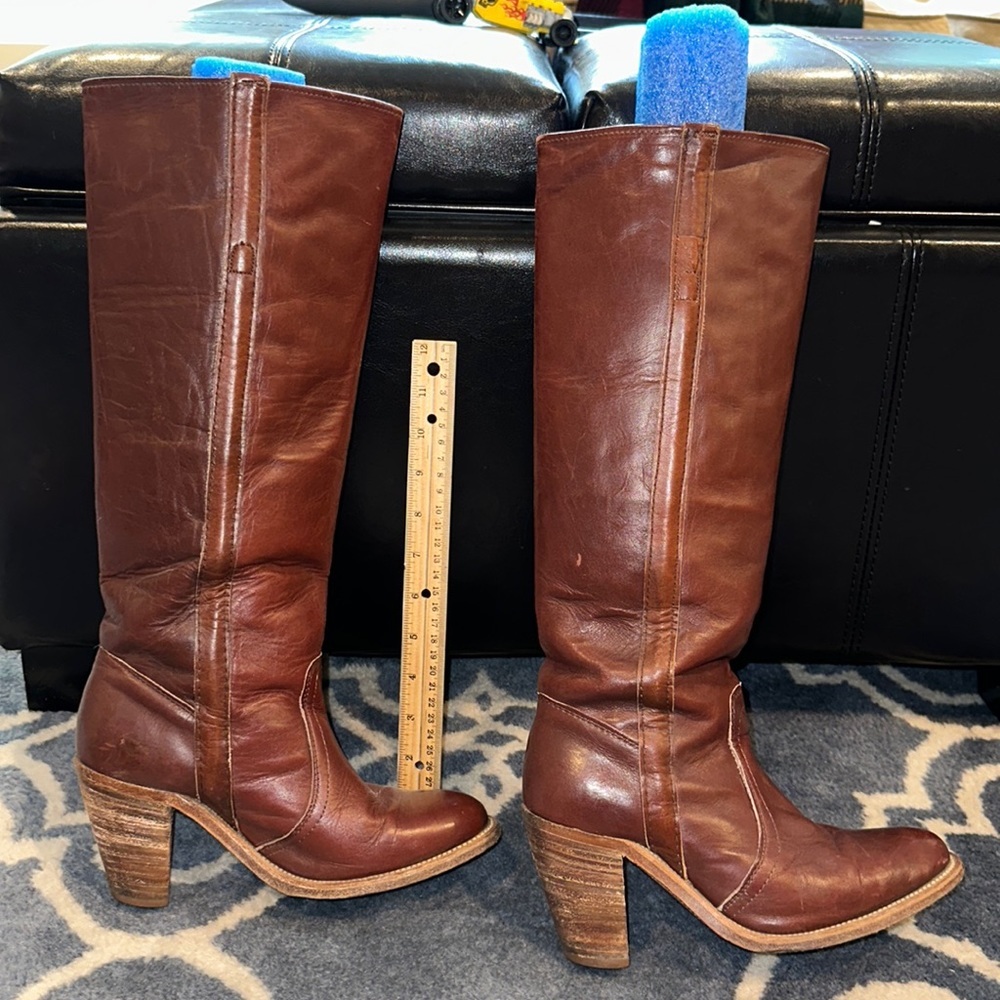 Vintage FRYE Tall Boots - Cognac size 6.5 - Black Label